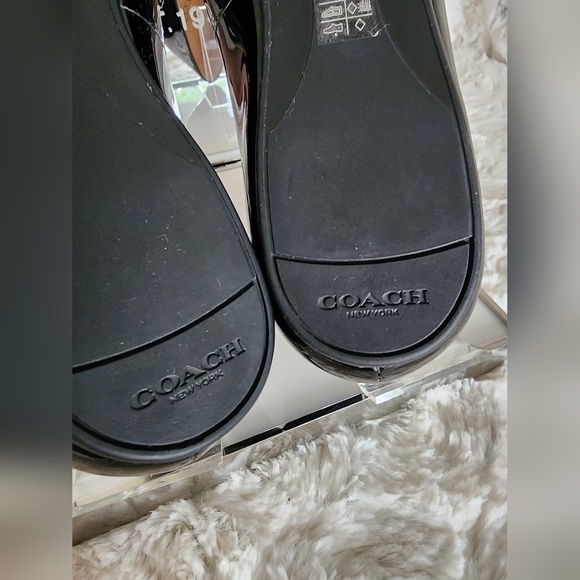 NIB Coach Black Patent Leather Oswald Flats Sz 6.5 - Picture 9 of 14